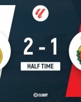 半场-皇马1分钟2球2-1马洛卡 姆巴佩3次越位维尼修斯、居勒尔破门